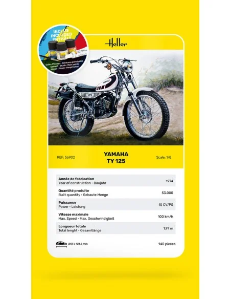 STARTER KIT Yamaha TY 125, 1/8 - Heller 56902