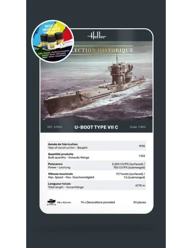 STARTER KIT U-Boot Type VII C, 1/400 - Heller 57002