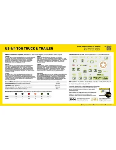 STARTER KIT US 1/4 Ton Truck & Trailer, 1/72 - Heller 56997