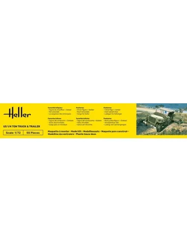 STARTER KIT US 1/4 Ton Truck & Trailer, 1/72 - Heller 56997