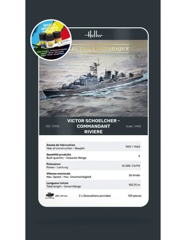 STARTER KIT Victor Schoelcher - Commandant Riviere, 1/400 - Heller ...