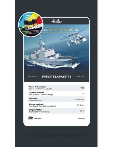 STARTER KIT Frégate La Fayette, 1/400 - Heller 57035