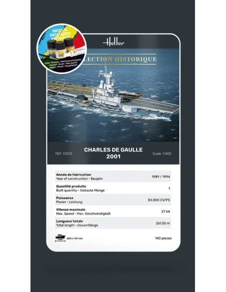 STARTER KIT Charles de Gaulle, 1/400 - Heller 57072