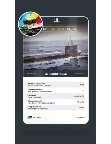 STARTER KIT U-Boot S/M Redoutable, 1/400 - Heller 57075