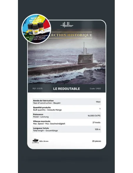 STARTER KIT U-Boot S/M Redoutable, 1/400 - Heller 57075