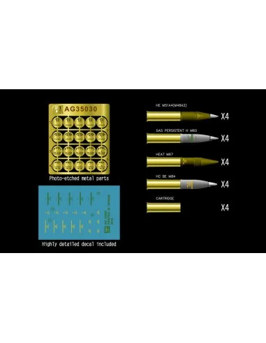 U.S. 105mm Howitzer ammo set, 1/35 - AFV-Club AG35030