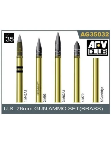 76mm gun ammo brass set, 1/35 - AFV-Club AG35032