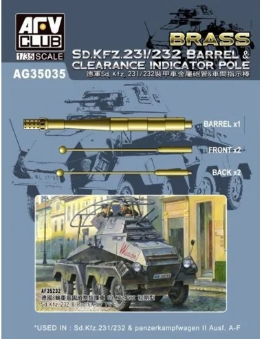 SD.KFZ 231/232 Barrel&Clearance Ind.POLE, 1/35 - AFV-Club AG35035