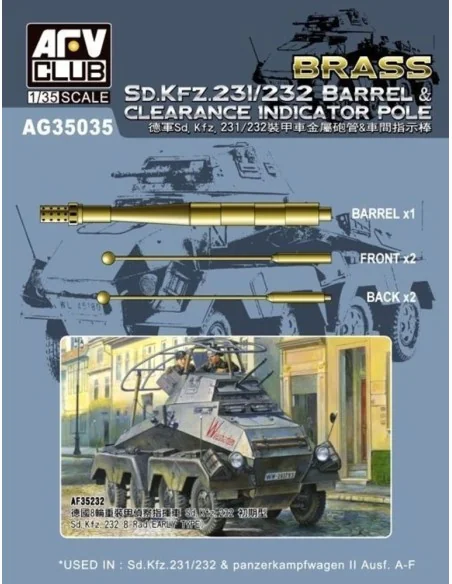 SD.KFZ 231/232 Barrel&Clearance Ind.POLE, 1/35 - AFV-Club AG35035