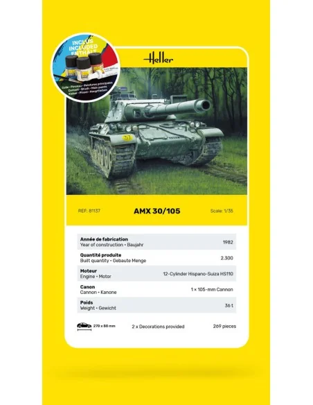 STARTER KIT AMX 30/105, 1/35 - Heller 57137