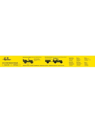 STARTER KIT US 1/4 Ton Truck 'n Trailer, 1/35 - Heller 57105