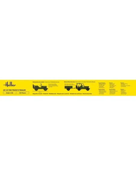 STARTER KIT US 1/4 Ton Truck 'n Trailer, 1/35 - Heller 57105