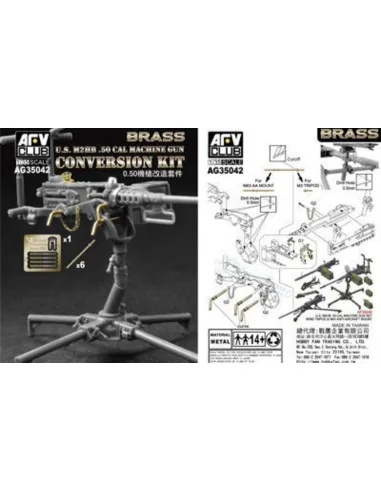 U.S. M2HB .50 Cal Machine Gun Con. Kit, 1/35 - AFV-Club AG35042