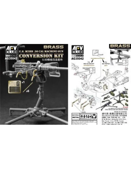 U.S. M2HB .50 Cal Machine Gun Con. Kit, 1/35 - AFV-Club AG35042