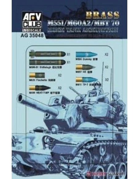 M551/60A/MBT70 152MM Ammunition (Brass), 1/35 - AFV-Club AG35048