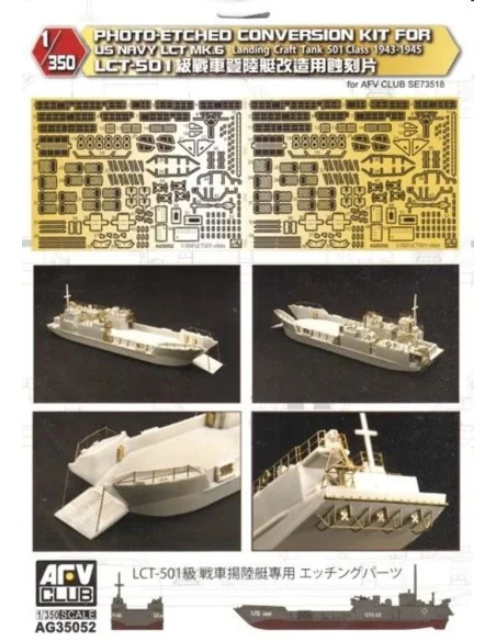 Photo-Etched conversion Kit for US NAVY LCT MK.6 landing Craft Tank...