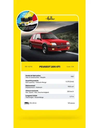 STARTER KIT Peugeot 205 GTI, 1/24 - Heller 58705