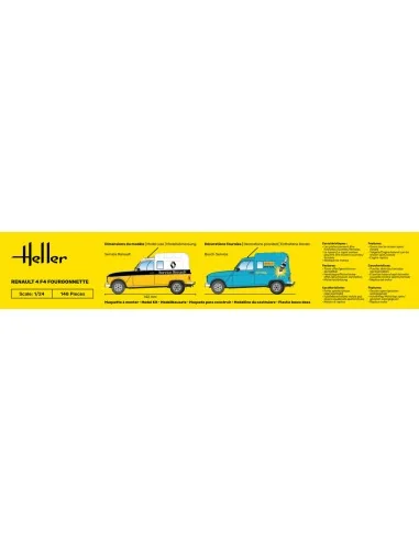 STARTER KIT Renault 4 F4 Fourgonette, 1/24 - Heller 58700