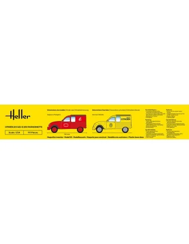 STARTER KIT Citroen 2CV AZU-B 250 Fourgonnette, 1/24 - Heller 58701