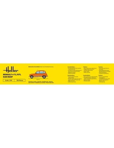 STARTER KIT Renault 4 TL/GTL Sun Roof, 1/24 - Heller 58704