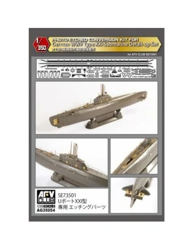 Photo-Etched Conversion KIT FOR GERMAN WWII Type XXI Submarine, 1/3...