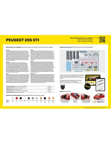 STARTER KIT Peugeot 205 GTI, 1/24 - Heller 58705