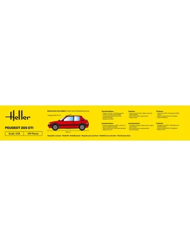STARTER KIT Peugeot 205 GTI, 1/24 - Heller 58705