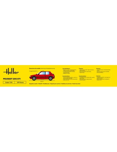 STARTER KIT Peugeot 205 GTI, 1/24 - Heller 58705