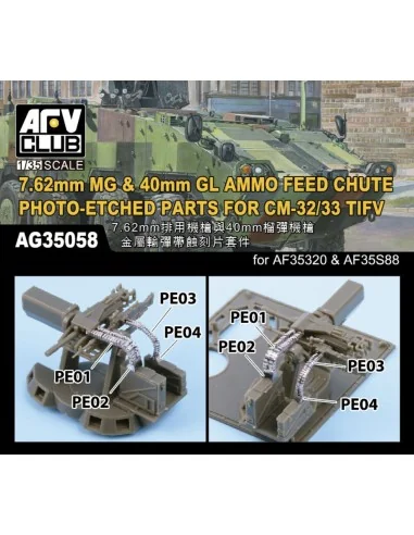 7.62mm MG & 40mm GL AMMO FEED CHUTE PE for CM-32/33 TIFV, 1/35 - AF...