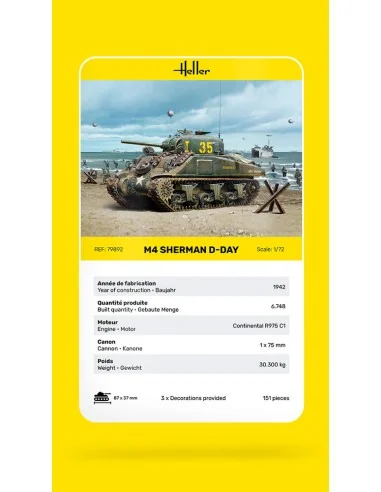 M4 Sherman D-Day, 1/72 - Heller 79892