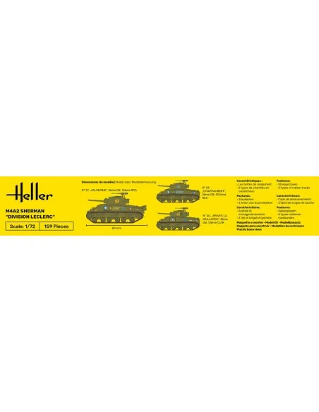 M4A2 Sherman "Division Leclerc", 1/72 - Heller 79894