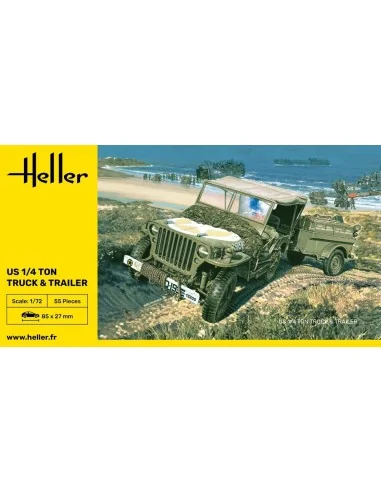 US 1/4 Ton Truck & Trailer, 1/72 - Heller 79997