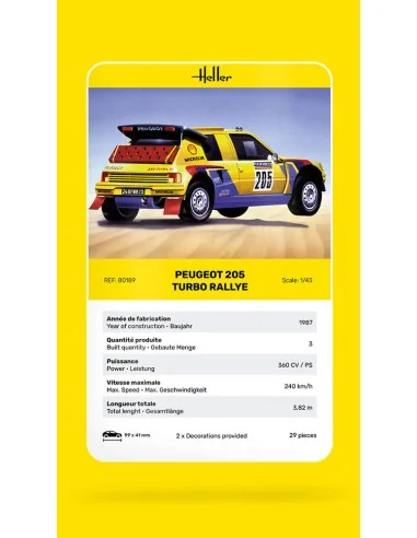 Peugeot 205 Turbo Rallye, 1/43 - Heller 80189