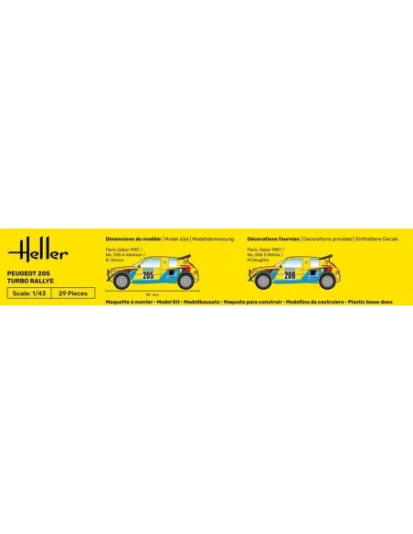 Peugeot 205 Turbo Rallye, 1/43 - Heller 80189