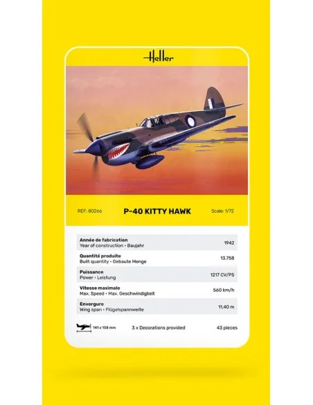 P-40 Kitty Hawk, 1/72 - Heller 80266