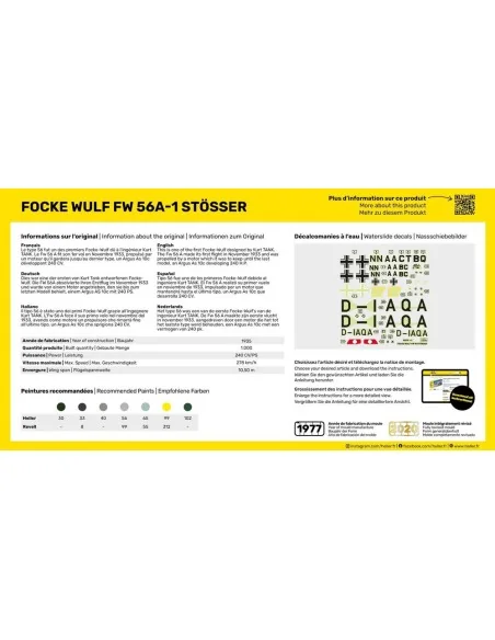 Focke Wulf FW 56A-1 Stösser, 1/72 - Heller 80238