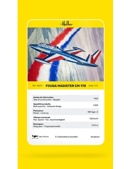 Fouga Magister CM 170, 1/72 - Heller 80220