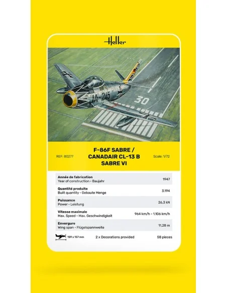 F-86F Sabre / Canadair CL-13 B Sabre VI, 1/72 - Heller 80277
