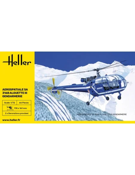 SA 316 Alouette III Gendarmerie, 1/72 - Heller 80286