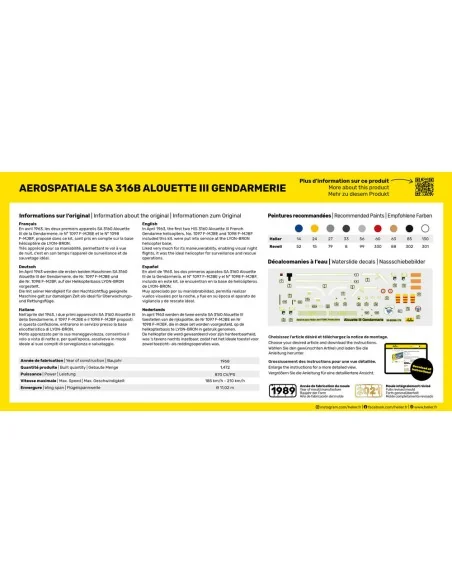 SA 316 Alouette III Gendarmerie, 1/72 - Heller 80286