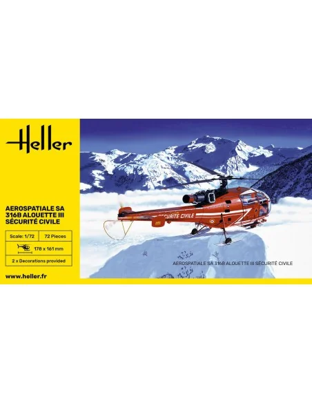 Alouette III Sécurité Civile, 1/72 - Heller 80289