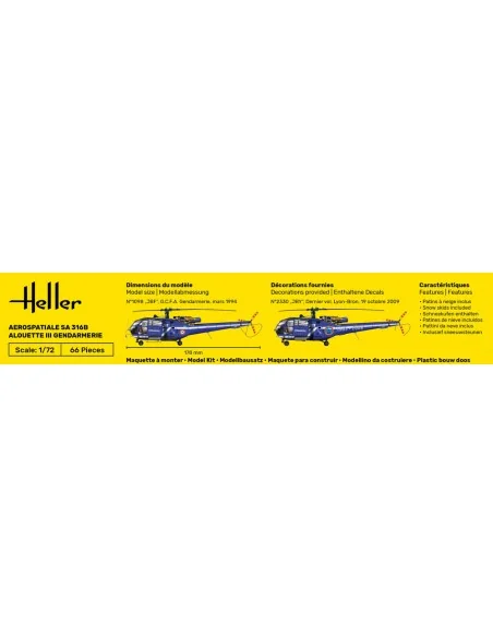 SA 316 Alouette III Gendarmerie, 1/72 - Heller 80286