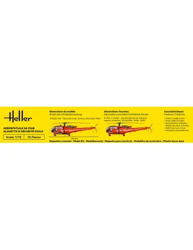 Alouette III Sécurité Civile, 1/72 - Heller 80289