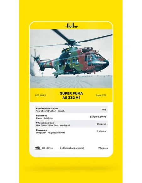 Super Puma AS 332 M1, 1/72 - Heller 80367