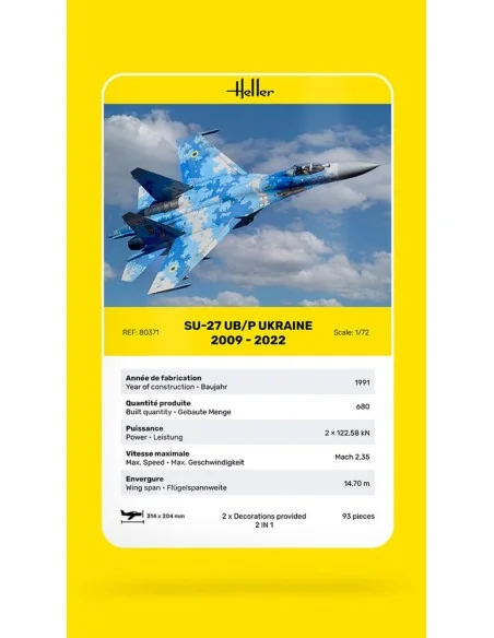 SU-27 UB/P Ukraine, 1/72 - Heller 80371
