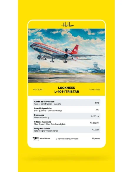 Lockheed L-1011 Tristar, 1/125 - Heller 80451