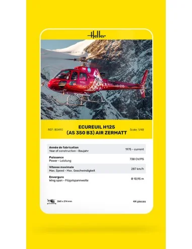 Ecureuil H125 (AS 350 B3) Air Zermatt, 1/48 - Heller 80490