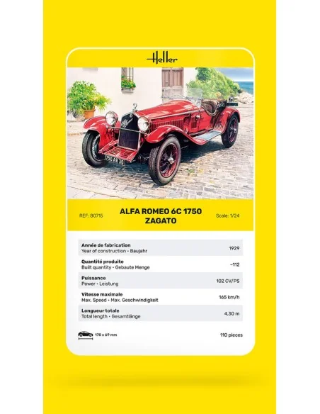 Alfa Romeo 6C 1750 Zagato, 1/24 - Heller 80715