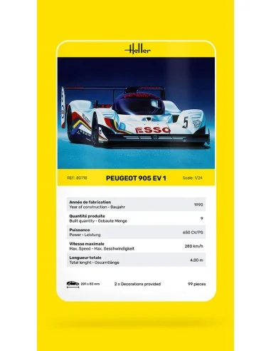 Peugeot 905 EV 1, 1/24 - Heller 80718