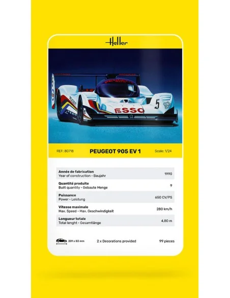 Peugeot 905 EV 1, 1/24 - Heller 80718